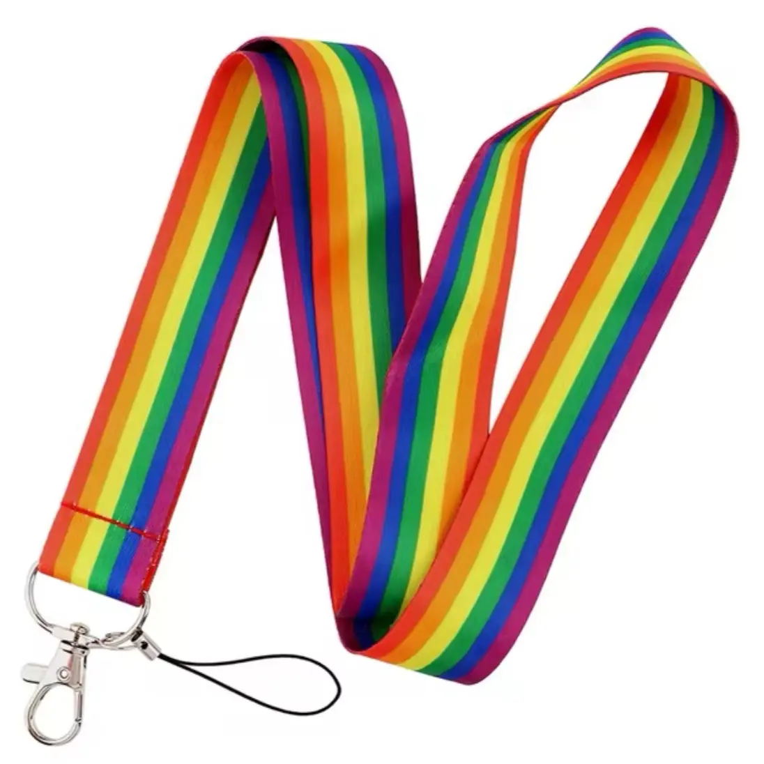 Keychain Lanyard with Colorful Rainbow Design phone chain