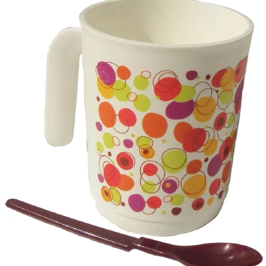 Tupperware Mug for Milk or Any Drink Container - Perfect for Your Morning Drinks - with spoon