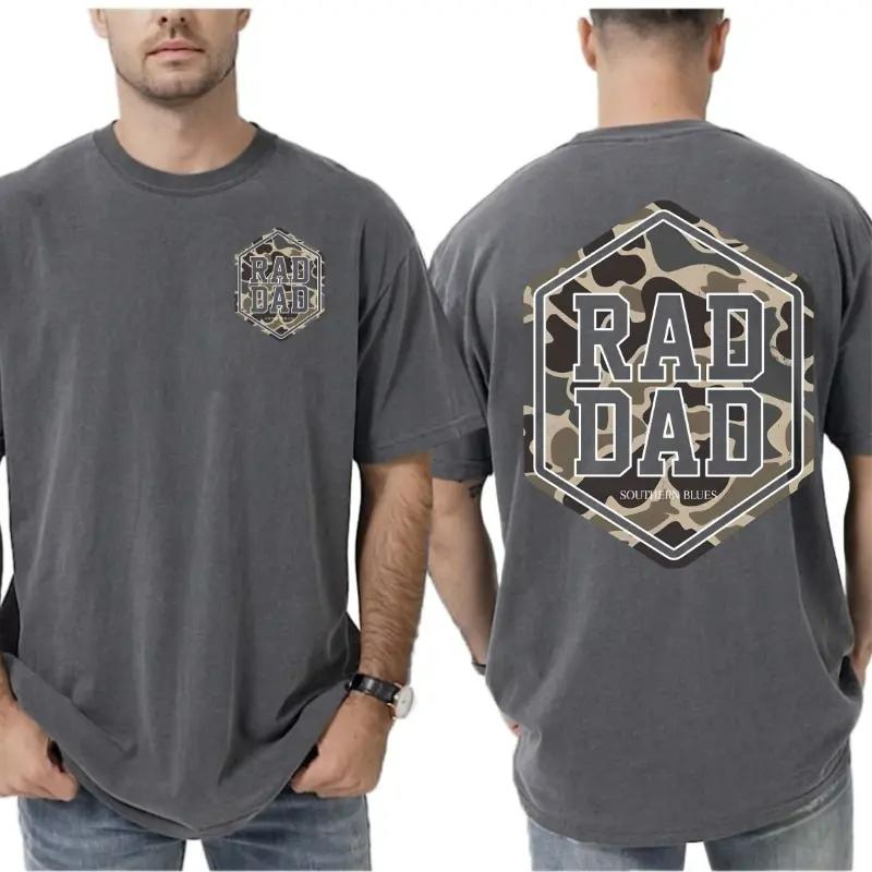 Rad Dad Pocket T-Shirt, Vintage Father’s Day Tee, Casual Cotton Graphic Shirt for Men, Trendy Dad Outfit