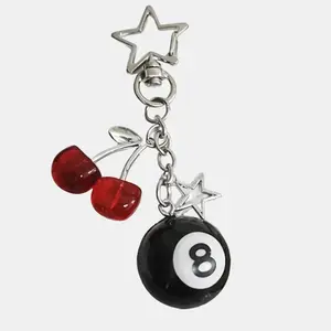 8-Ball Cherry Star Keychain