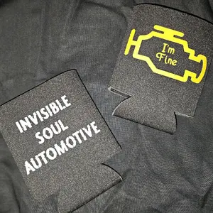 Invisible Soul Automotive "I'm Fine" Check Engine Light Can Koozie