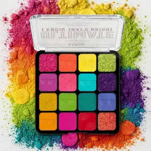 K'apeine 16 Color Shimmer Glitter Eyeshadow Palette, Glam Pack Glitter, Ultimate Metallic Highlighter, Long-Lasting High Pigment, Perfect for Festivals and Parties