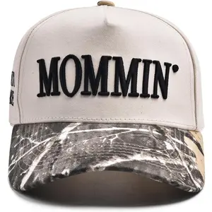 Vintage Two-Tone Women's Baseball Cap, Mommin Trucker Hat for Women & Men, Adjustable Baseball Cap, Mother Day Ponytail Hat