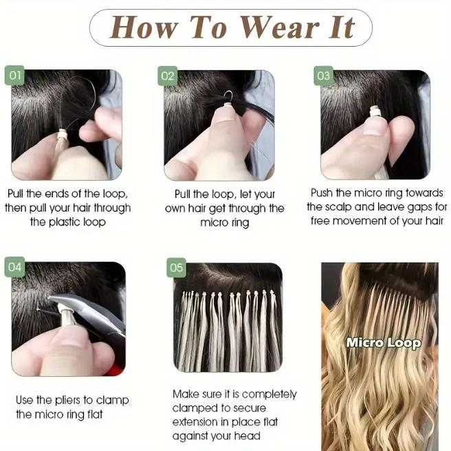 50 Strands Micro Ring Micro Loop Human Hair Extensions 30g, Natural Straight 12-28 Inch, Fish Line Design, No Glue Easy Install, Thin Ends Silky Smooth, No Tangle No Shedding, Invisible Natural Look for Women Daily & Party Use