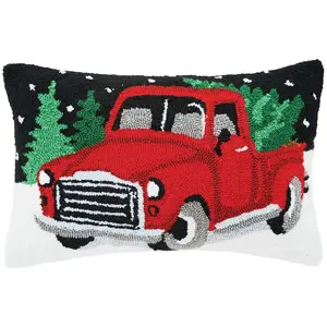 C&F Home Snowy Truck Hooked Throw Pillow