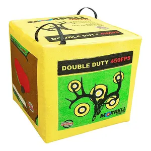 Morrell Double Duty 450 FPS 4 Sided Cube Field Point Archery Bag Target, Yellow Morrell Double Duty 450 FPS 4 Sided Cube Field Point Archery Bag Target, Yellow