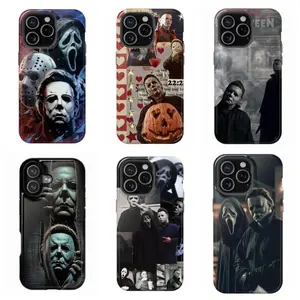 Horror Phone Case Classic Slasher & Halloween Horror Aesthetic Design Compatible for iPhone 17 16 15 14 13 12 11 and for Samsung S21-S25 Ideal Gift for Boys/Girls