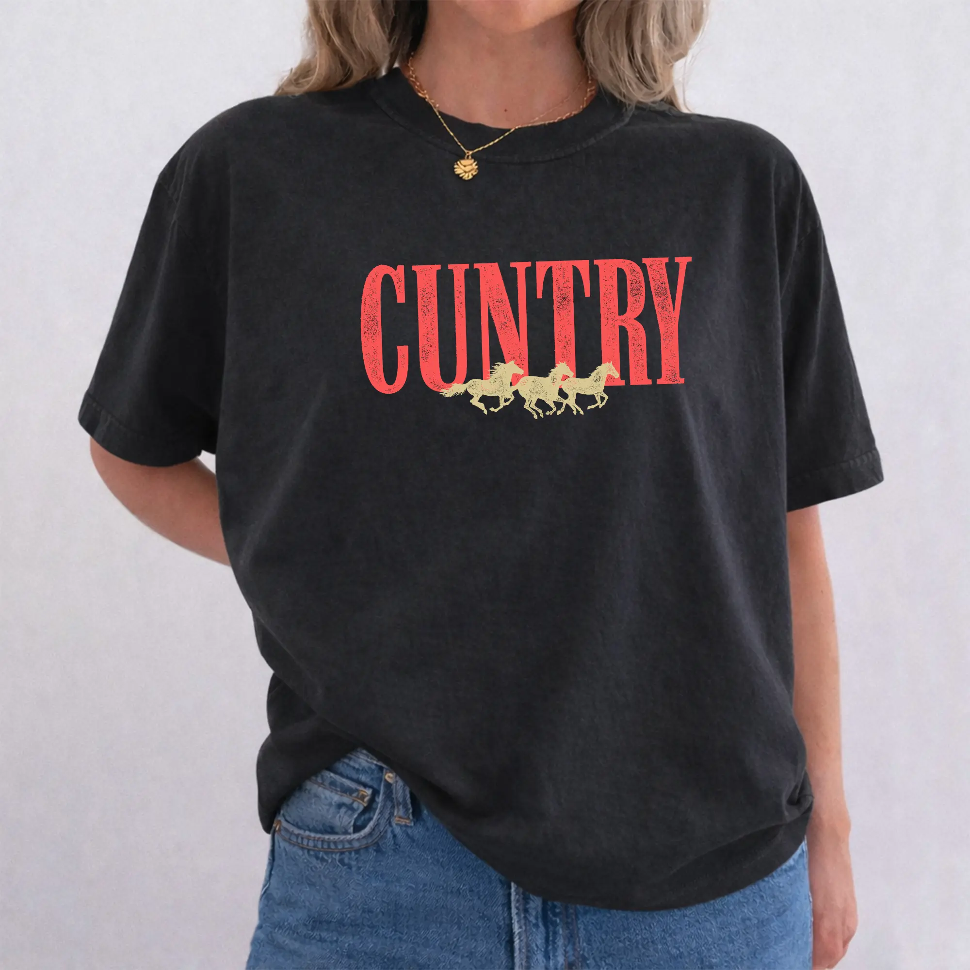 Vintage Cuntry Shirt, Retro Funny Country T-shirt, Cowgirl Rodeo Graphic Tee, Country Concert Clothing