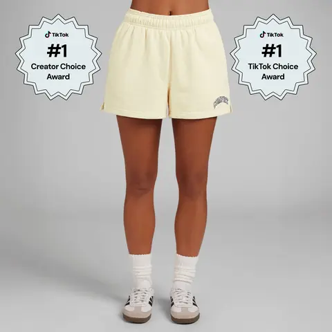 Comfrt | Varsity Logo Short | Fleece 3 Inch Embroidered Logo Sweat Shorts