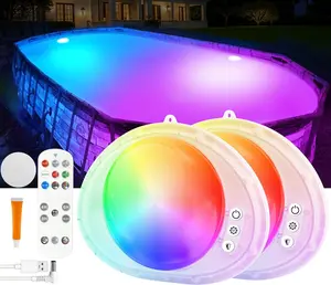 LanPool Pool Lights, 2026 Upgraded Underwater Submersible Swimming LED Pool Light with Remote Control,Waterproof Magnetic Pools Lights for Inground Above Ground Pools,Hot tub-2 PCS