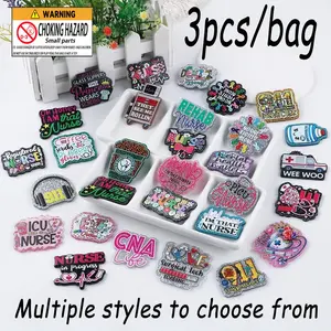 3 Piece Nurse Theme Acrylic Resin Hanging Decorations, No-Hole Mixed Colors, Perfect for Badge Reels, Phone Stands, Hair Clips