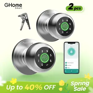GHome Smart 4-in-1 Fingerprint Door Knob with Keypad, Biometric Smart Knob and App Control, Keyless Entry Door Lock with Password Function | TikTokShopBlackFriday