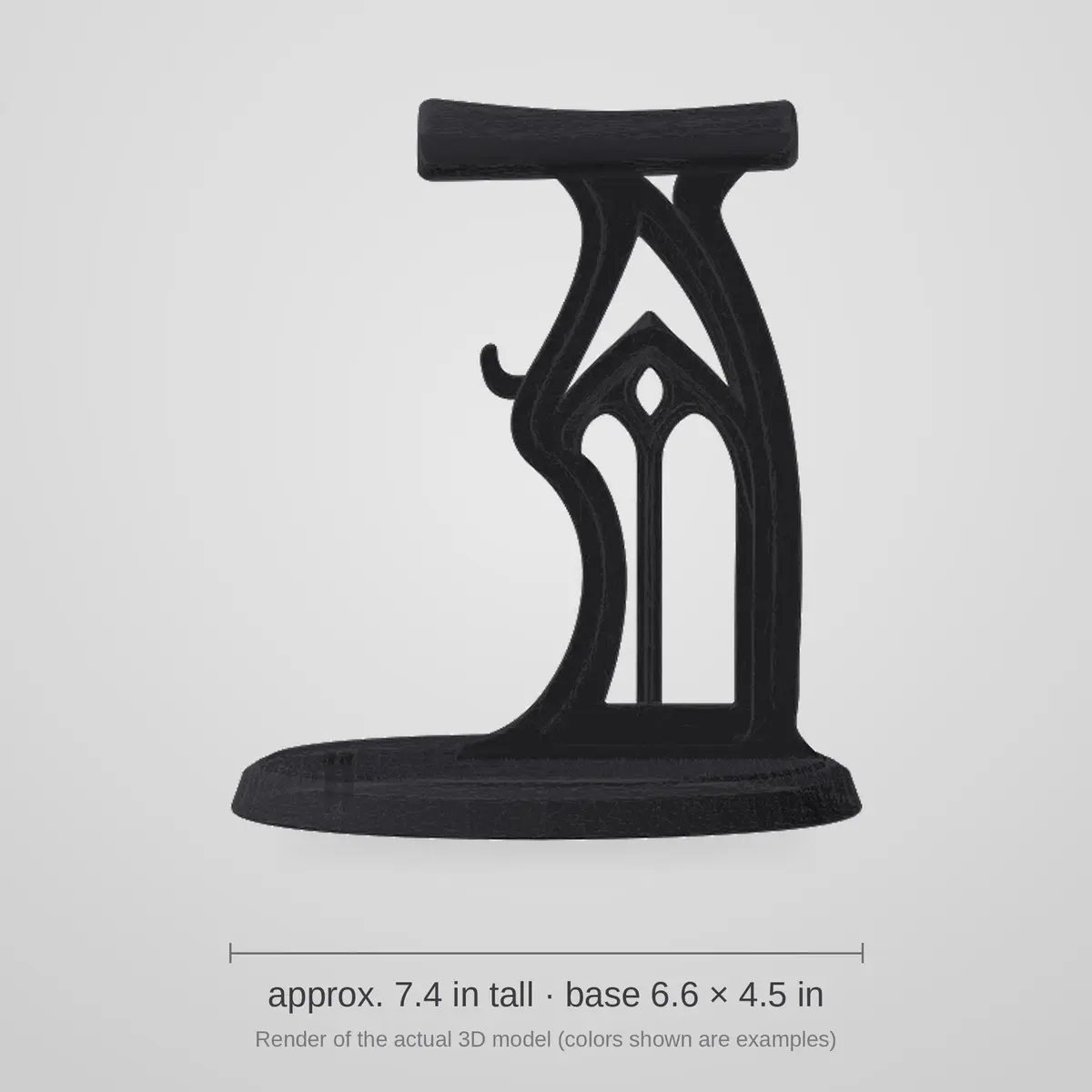 Gothic Headphone Stand - Cathedral Arch Headset Holder, 3D Printed Dark Academia Desk Decor, Gaming Setup Accessory, Gamer Gift for Him or Her