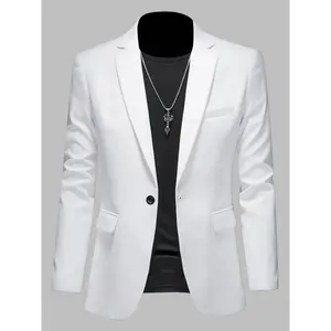 Fashion men's wear： Men'S Casual Blazer, Versatile Jacket, Stylish Solid Color Design