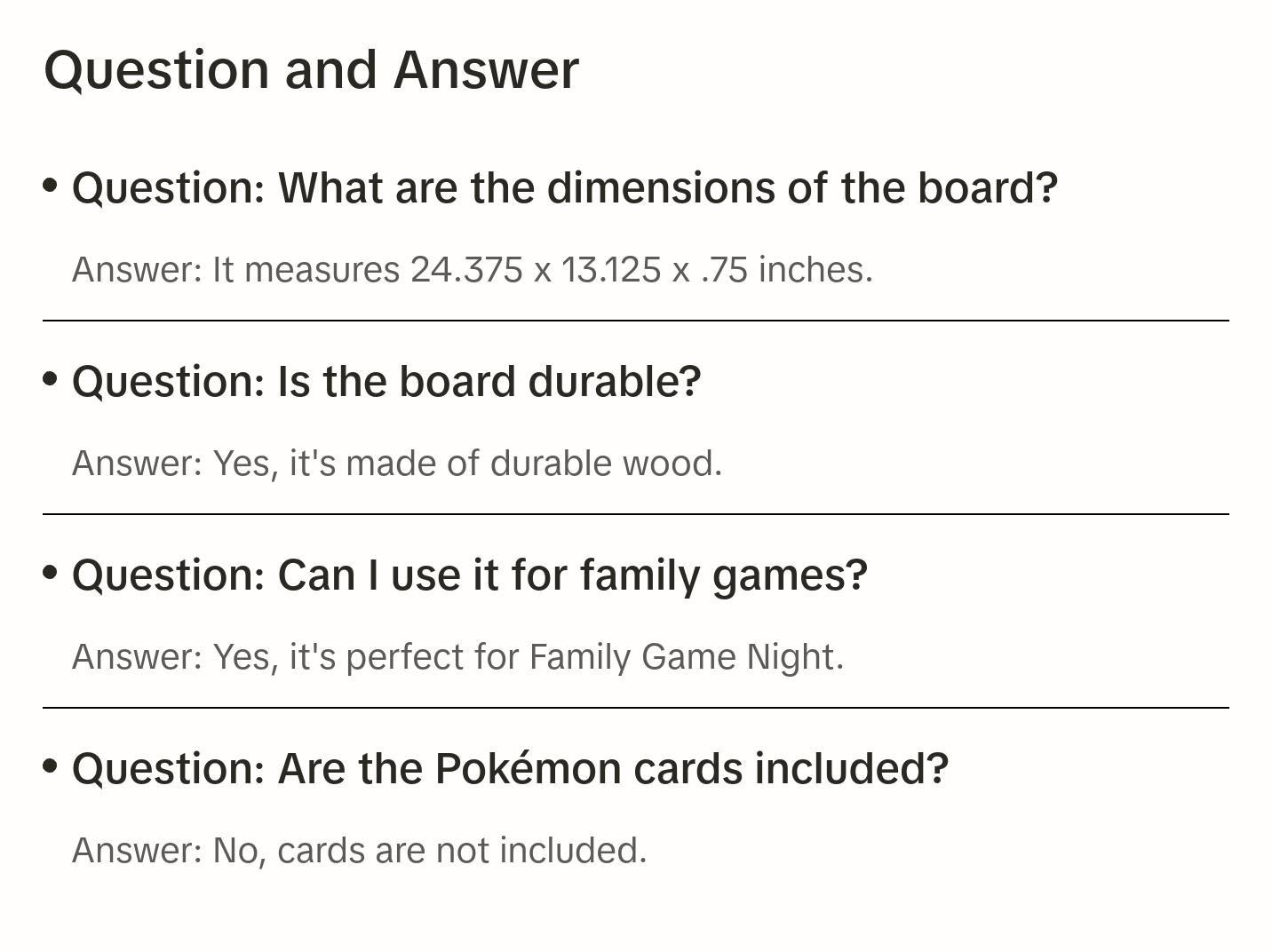 Pokemon Card Game Board-Durable Wooden Game Board for Pokémon Card Game - 24.375 x 13.125 x .75 inches, Made in America