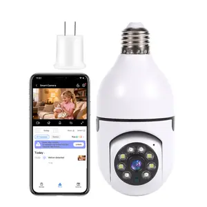 1080P AI Light Bulb Camera Wireless WiFi Outdoor/Indoor Home IPCamera 360 Degree Panoramic Motion Detection Alarm Two-Way Audio Easy Installation Night Vision Security Remote Viewing High Definition Cameras for Home Outdoor Fun