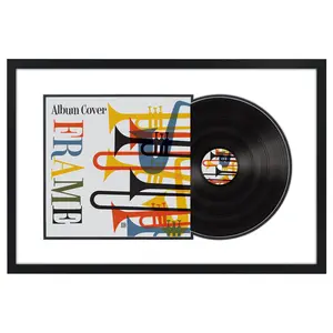 Americanflat Brooklyn Record Album Frame | With Mat | Shatter-Resistant Americanflat Brooklyn Record Album Frame | With Mat | Shatter-Resistant