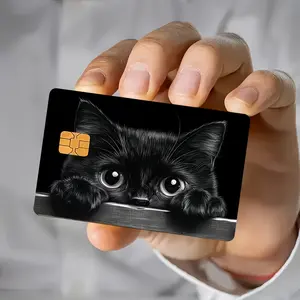 2 Pack Cute Black Cat Credit Card Skin Cover Waterproof Sticker Ultra Thin High Quality Scratch Resistant for Credit Cards Debit Cards Bus Cards Removable Self Adhesive Most Cards Ideal Gift for Frien