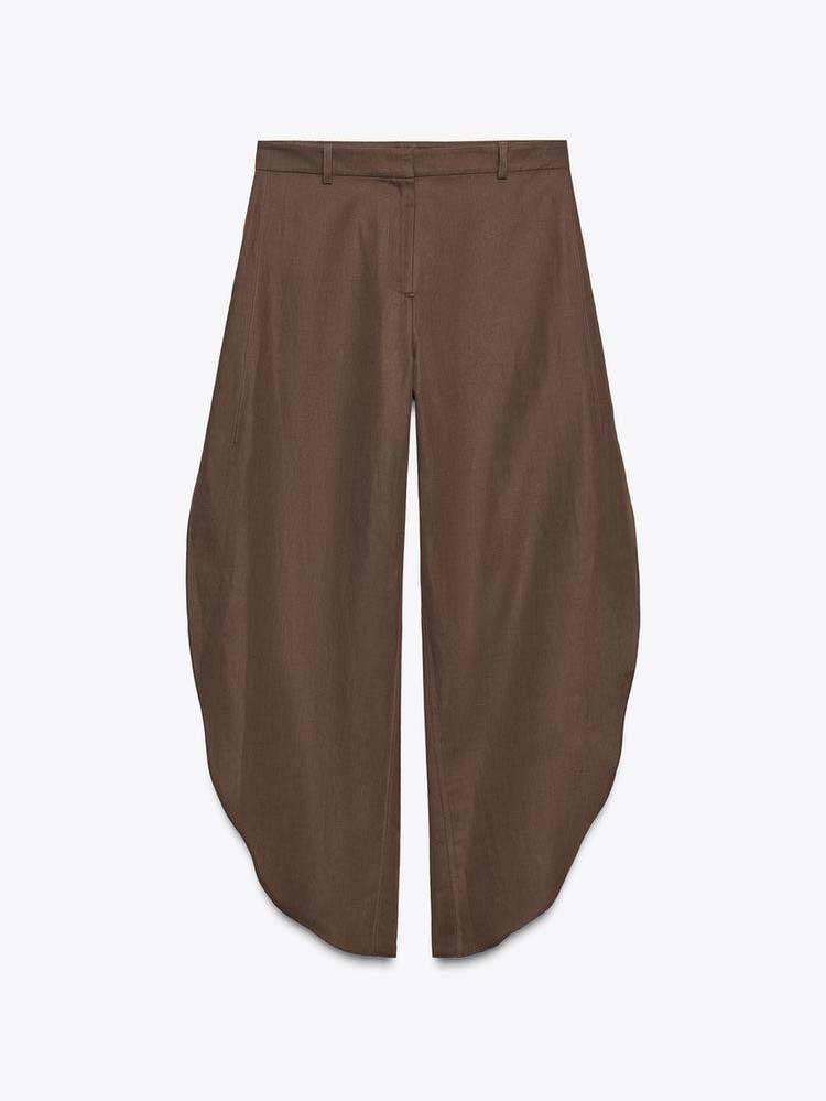 LikeMyChoice 2026 capris Wide Leg Split Hem Trousers Chic Cut-Out Straight Leg Pants for Office Streetwear Trendy Mocha Brown Fluid Palazzos Womenswear Basic Bottom baggy pants slim-fit summer Style capris linen pants