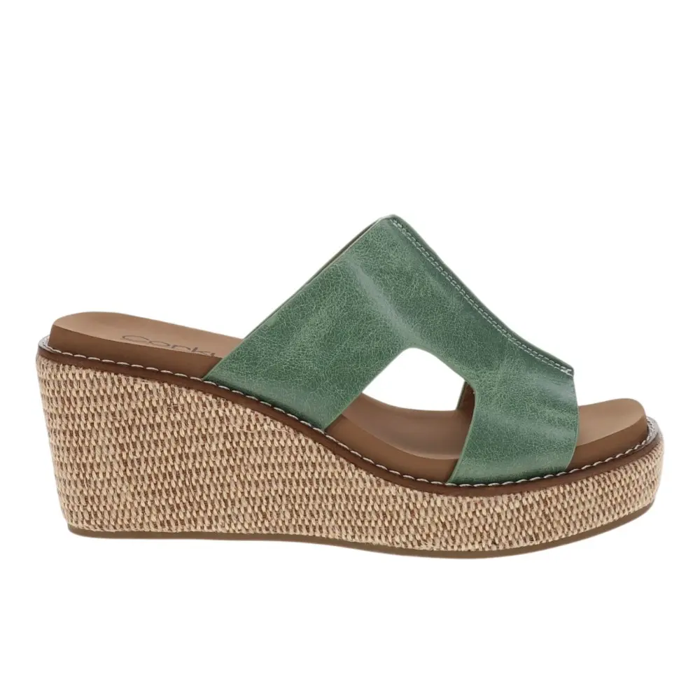 Corkys Womens Kiss N Tell  Casual Sandals Casual Mid Heel 2-3" - Green