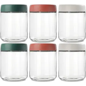 Overnight Oats Containers with , Mason Jars 16oz with  - Set Of 6, Practical Oatmeal Container to Go,  Seed Pudding Jars