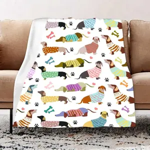 A Dachshund Blanket - A Cute Gift for A Wiener Dog Lady, with A Lightweight and Comfortable Flannel Plush Cover Blanket
