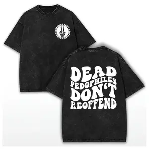 Washed Cotton Retro Unisex Dead Pedophiles Don’t Reoffend Shirt, Protective Child Parent Shirt We Love Our Kids Skull Graphic Tee