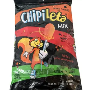 Chipileta Mix  Flavor Lolipops - orange, watermelon, chamoy  30 Pieces  Snack Candy