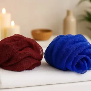 African Exfoliating Bath Net Sponge Nylon Body Scrubber for Deep Exfoliation & Effective Cleansing Red & Blue Options Daily Care
