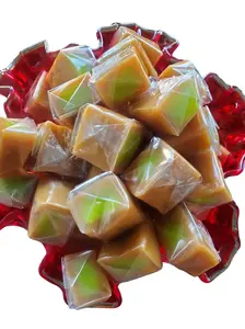 Caramel Cubes Candy | 1 Pound Bag - Approx. 75 Count | Green Apple Filling | Individually Wrapped