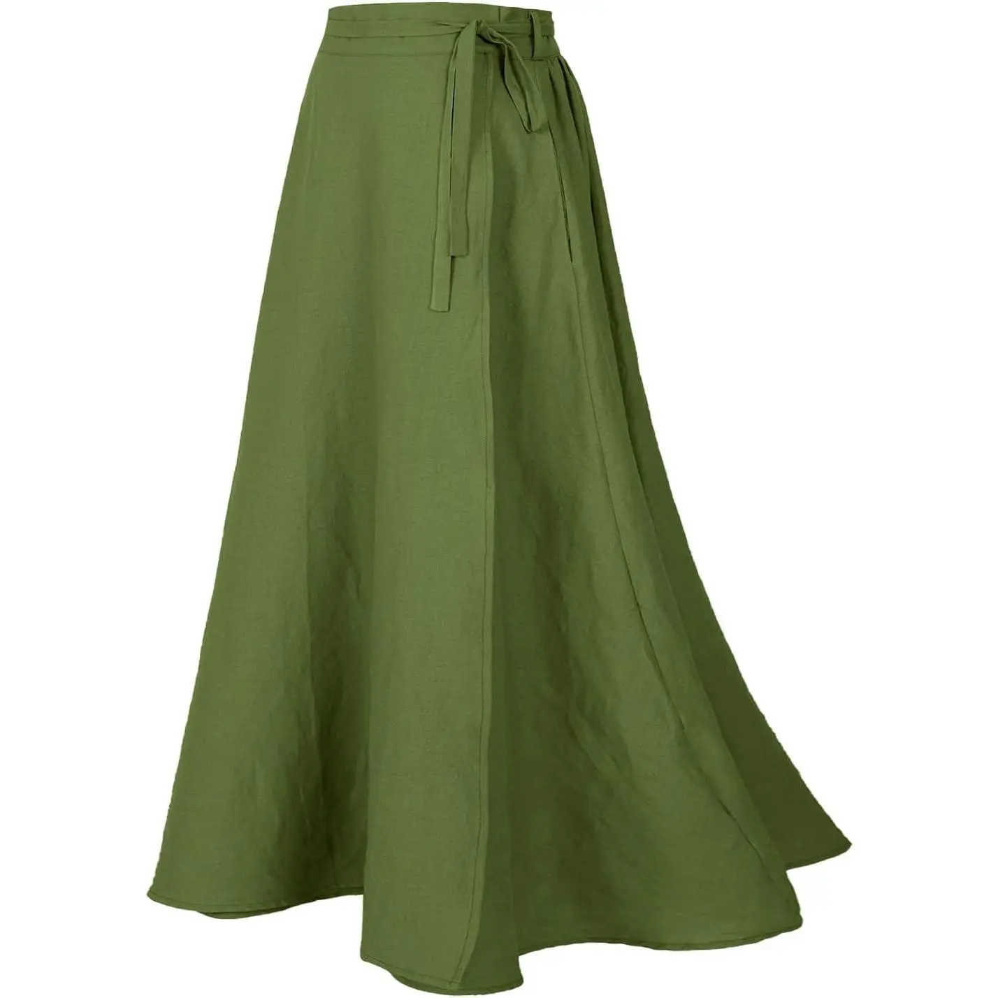 Women'S Linen Wrap Skirt Casual Maxi Skirt Vintage a Line Linen Skirt
