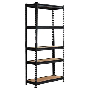 5-Tier Industrial Metal Storage Shelf with Adjustable Racks - Heavy Duty 2500LBS Freestanding Utility Organizer - Space-Saving Steel Wire Shelving for Garage & Warehouse Storage