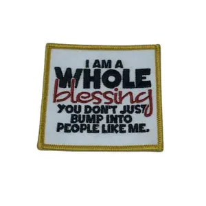 Patch Party Club, Size 3", "I'm a Whole Blessing", Iron-on Embroidered Patch; Feminist AF, The Future is Female Patch, DIY Patches for Crafts