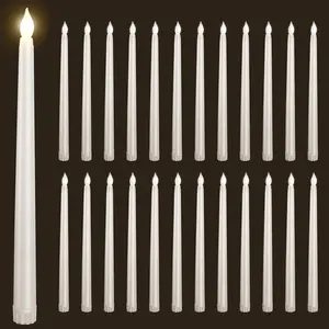 24 count Flameless Flickering LED Taper Candles Bulk  Operated Candles for Christmas Halloween Birthday Wedding Party, (, 11 inch, 24 count)