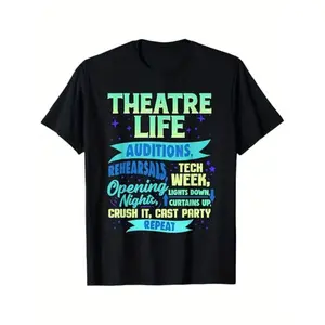 Theatre Nerd Actor Gift Funny Musical Theater Thespian T-Shirt, 100% Cotton