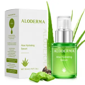 Aloderma Aloe Hydrating Face Serum, 65% Organic Aloe Vera, Lightweight Aloe Vera Facial Serum with Hyaluronic Acid for Flawless, Hydrated Skin - 1.7oz Aroma Rejuvenating