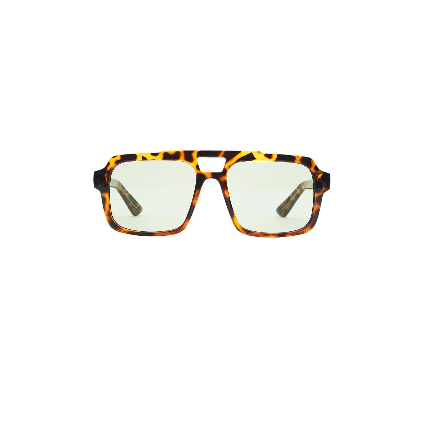 Otra Tame Square Sunglasses in Tort & Light Green