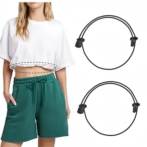2Pcs Shirt Tuck Band Women, Adjustable Tool for Sweater and Shirts Belly Leaking Elastic Crop Bands to Change The Style of Your Tops Shirt Stays Belt for Women
