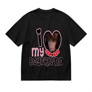 Custom "I Love My Boyfriend", Personalized Boyfriend Photo T-Shirts, Custom GF Shirts, Personalized Girlfriend Shirts, Heart Gifts For Wife, Valentine's Day Gifts, Custom Women's T-Shirts And Shirts -