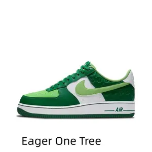 Hip-hop style color-spliced green & white leather casual low-top shoes, minimalist light green side graphic, perforated ventilation toe, shock-cushion insole and thick wear-resistant green rubber outsole for men and women.