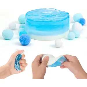 Fidget Squeeze Toys, Ice Cube Stress Balls for Adults Kids, Soft Taba Squishy Stress Relief Toys, Squishies Cube Sensory Toys, Fun Unique Design Party Favors Gifts (Circle)
