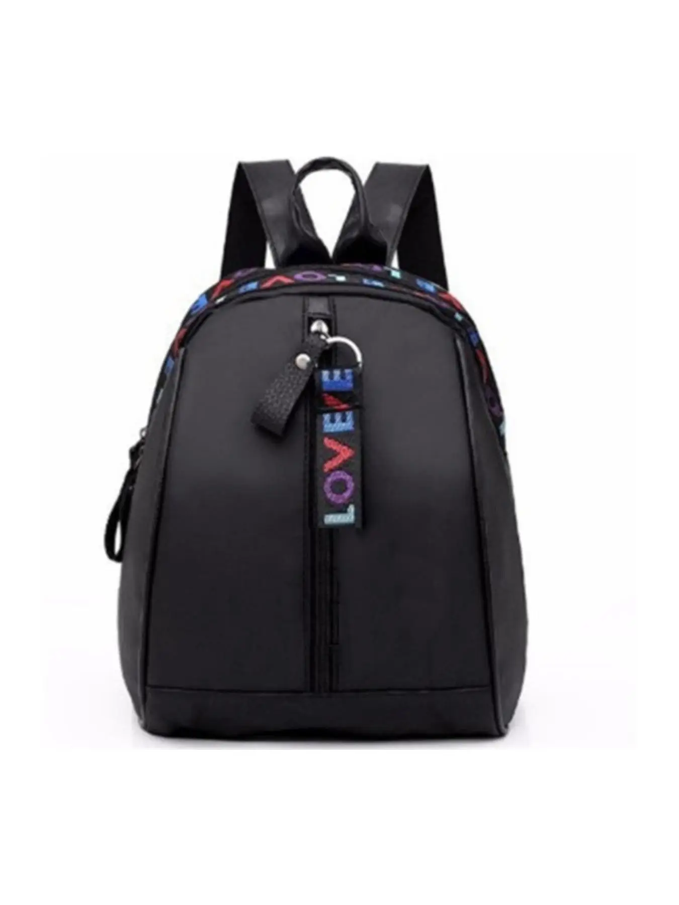 Women's Fashionable Plain Letter Label Decorated Backpack, Casual Lightweight Large Capacity Oxford Zipper Backpack with Adjustable Strap For Daily Us