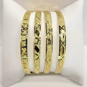 4 Set Gold Filled Ladies Bangles Bracelets Pulsera Oro Laminado Bangle Fashion Bracelet