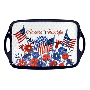 US Pride Melamine Rectangular Tray, Nation Pride Kitchen Tableware Serving Tray, Us Pride / Nation Pride