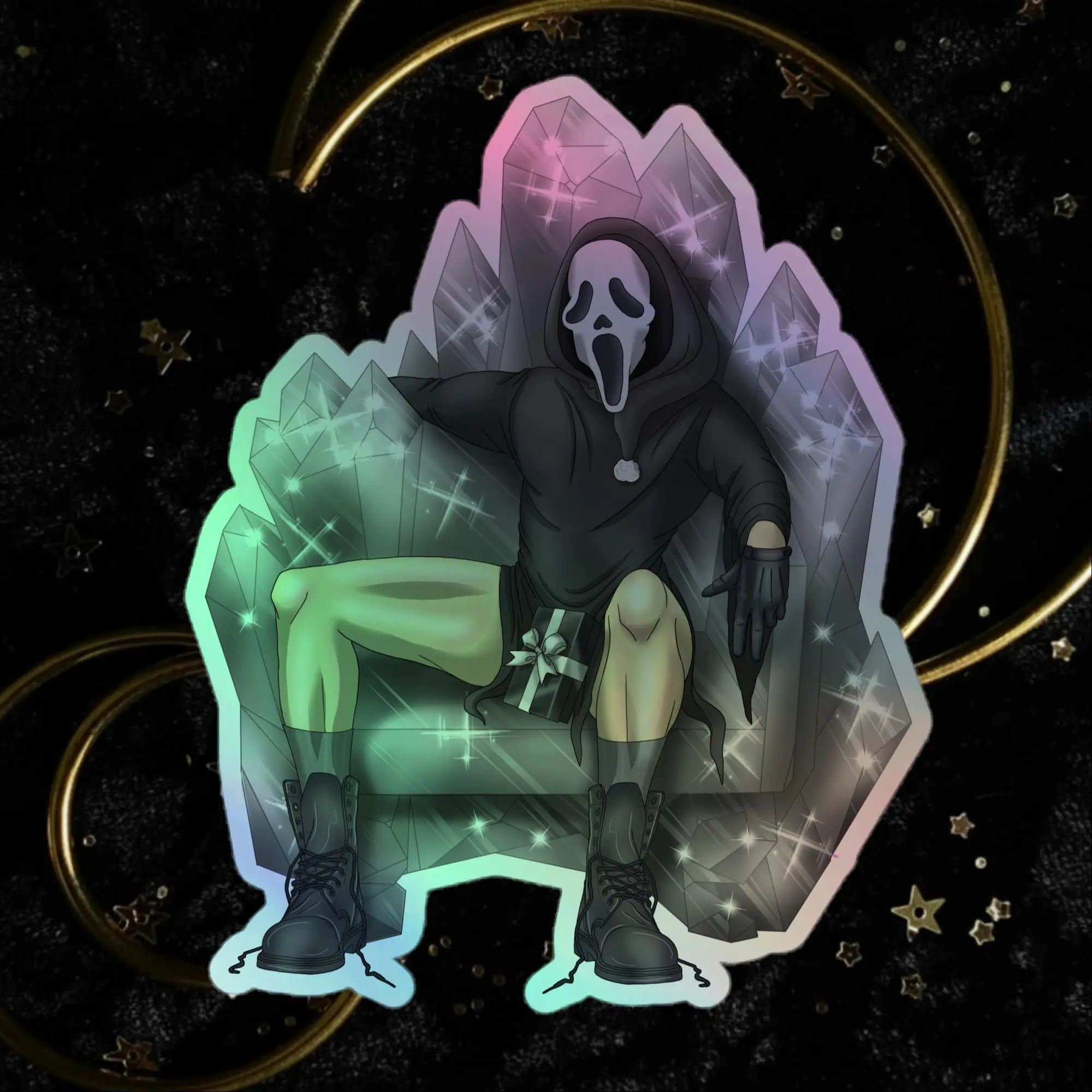 Ghostface Silver Crystal Throne Holographic stickers