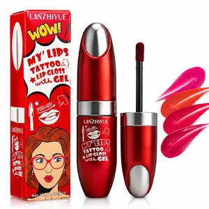 3 Colors Peel Off Lip Gloss Gel Tattoo Lip Stain & Cheek Tint 24H Long Lasting Water Resistant Non Sticky Hydrating Shiny Finish Glossy 2 in 1 DIY Makeup Kit Easy to Apply Beginner Friendly Cruelty Free