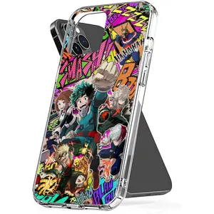 Phone Case My Hero TPU Academia Waterproof Scratch Accessories Transparent Compatible with iPhone SE 7 8 X XR 11 12 13 14 15 16 Plus Mini Pro Max Samsung Galaxy Note S9 S10 S20 S21 Ultra Plus Smartphone Protective