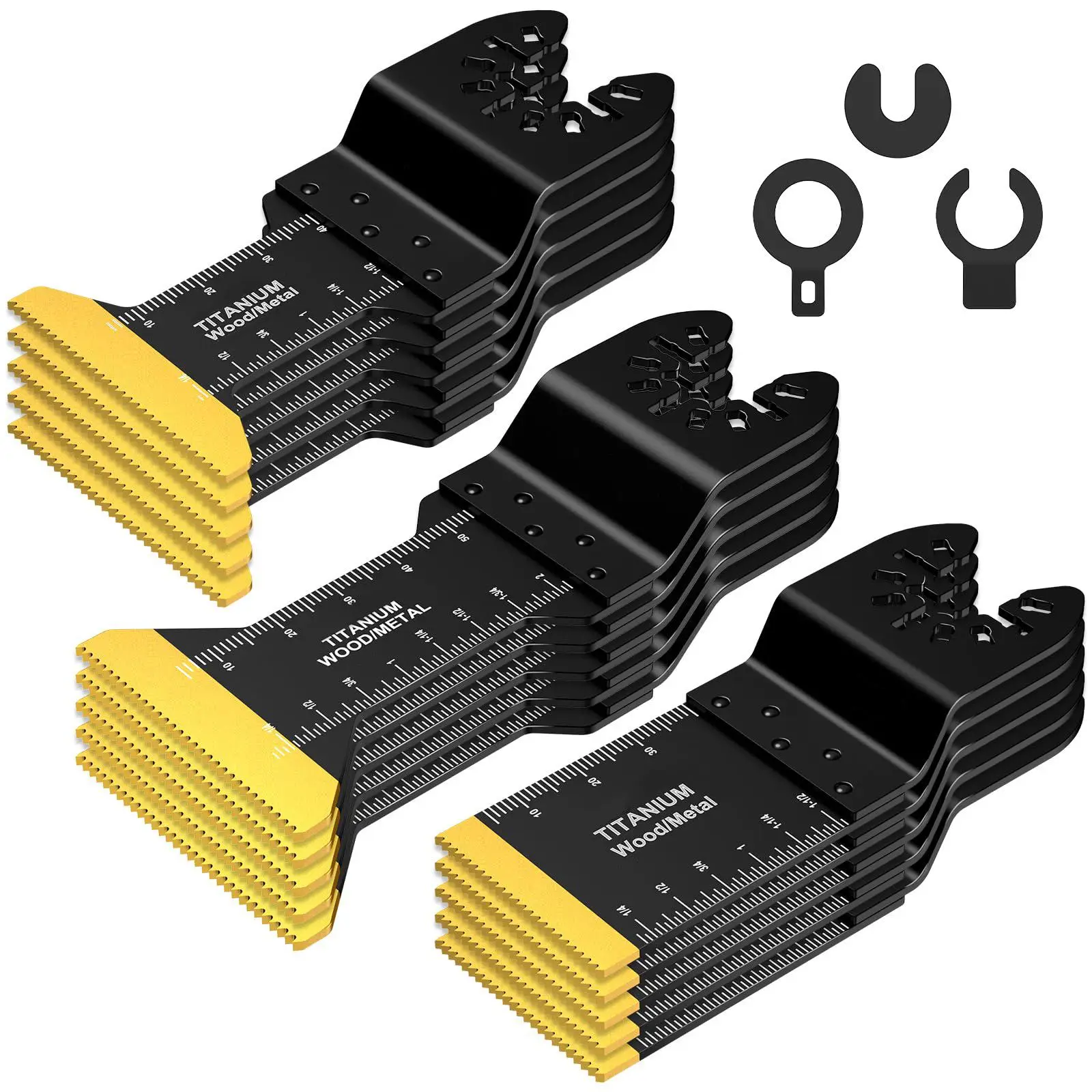 Multipurpose Oscillating Saw Blade Tool Set, Construction Tools Accessories, Universal Titanium Saw Blade Tools with Accessories for Cutting Wood Plas