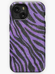 PURPLE GLITTER ZEBRA PRINT iPhone Case