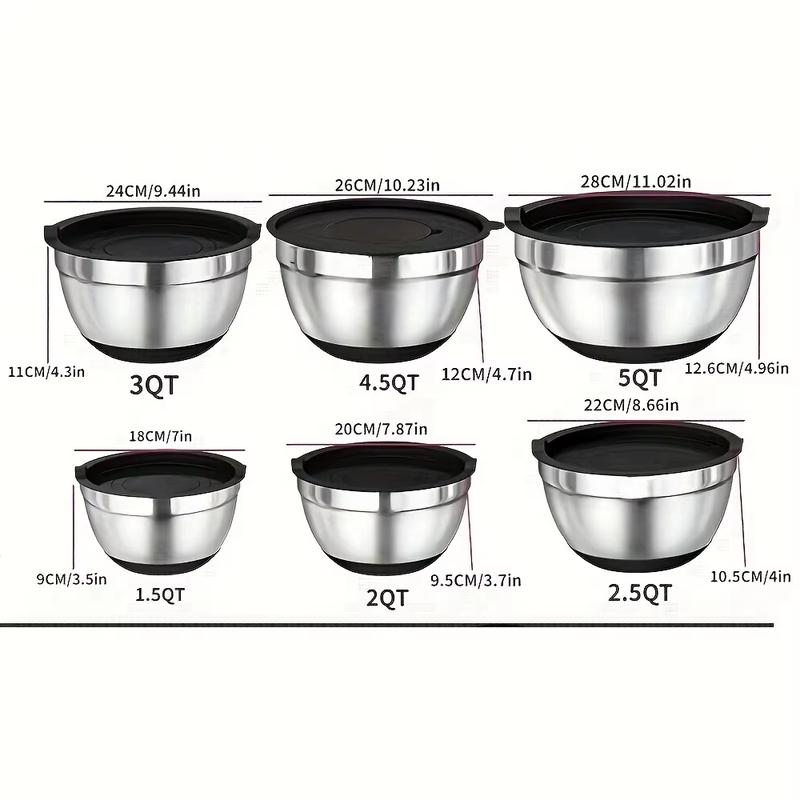 18-Piece Stainless Steel Mixing Bowl Set with Airtight Lids & Grater | Nesting Kitchen Bowls for Baking, Cooking & Meal Prep